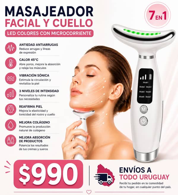 Masajeador Facial cuello 7 Led